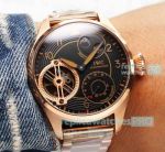 Replica IWC Big Pilot Black Gold Tourbillon Chronograph Dial Watch Men 46mm